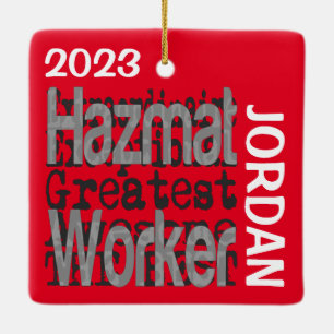 Hazmat Worker Buitengewone DOUANE Keramisch Ornament