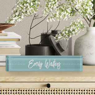 Hazy Aqua Sketting Cursive Script Naambordje