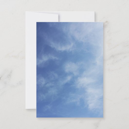 Hazy Clouds Blue Sky Foto slaat de datum op Kaart (Achterkant)