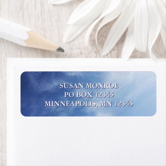 Hazy Clouds Blue Sky Photo Etiket (Insitu)