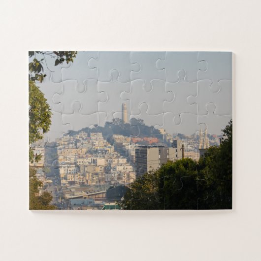 Hazy Coit Tower, San Fancisco, Californië Legpuzzel (Horizontaal)