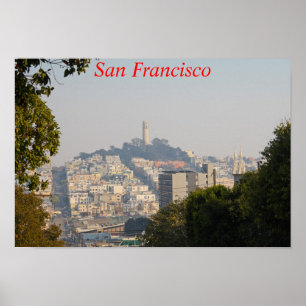 Hazy Coit Tower, San Fancisco, Californië Poster