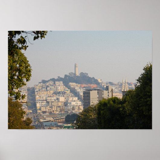 Hazy Coit Tower, San Fancisco, Californië Poster (Voorkant)