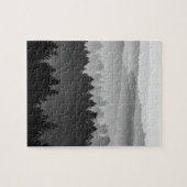 Hazy Forest Hills Black en White Landscape Foto Legpuzzel (Horizontaal)