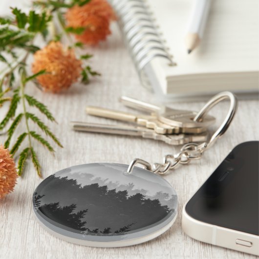 Hazy Forest Landscape Foto Sleutelhanger (Voorkant Rechts)