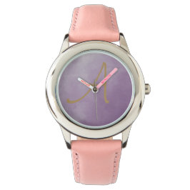 Hazy Lavender en aanpasbaar Initiaal horloge