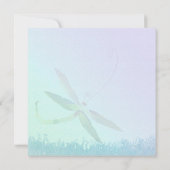 Hazy Morning Blue Dragonfly Bruiloft Kaart (Achterkant)