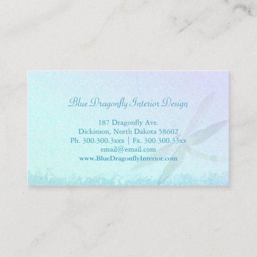 Hazy Morning Dragonfly Professional Visitekaartje (Achterkant)