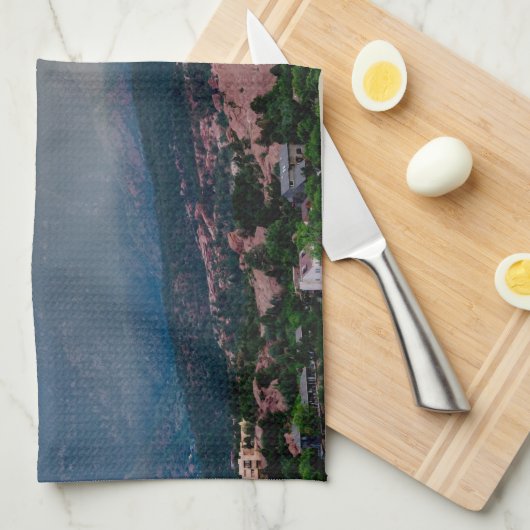 Hazy Pikes Peak Sunset Keukenhanddoek (Quarter Fold)