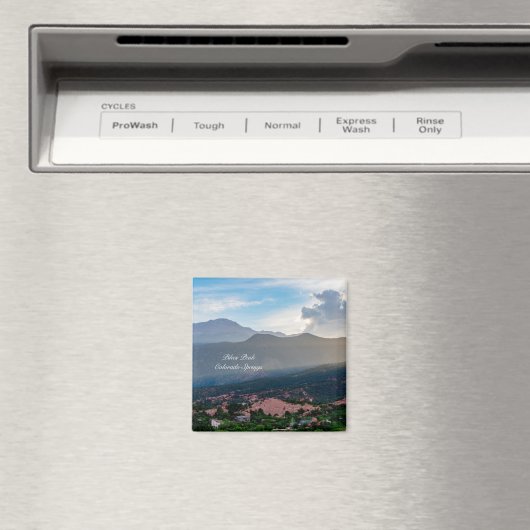 Hazy Pikes Peak Sunset Square Magnet (Insitu (Vaatwasser))