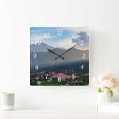 Hazy Pikes Peak Sunset Wandklok (Huis)