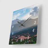 Hazy Pikes Peak Sunset Wandklok (Hoek)