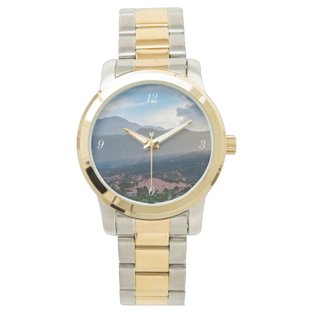 Hazy Pikes Peak Sunset Watch Horloge (Voorkant)