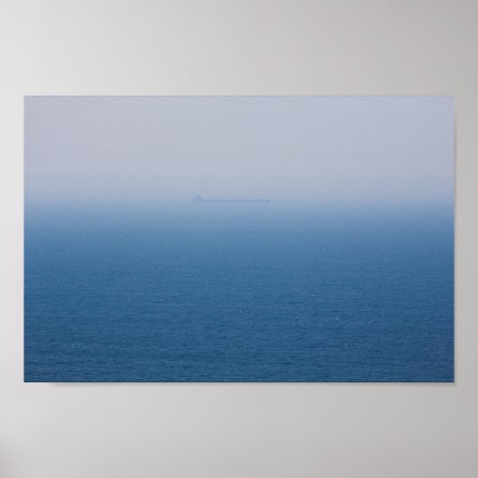 Hazy Ship, Lake Michigan Poster (Voorkant)