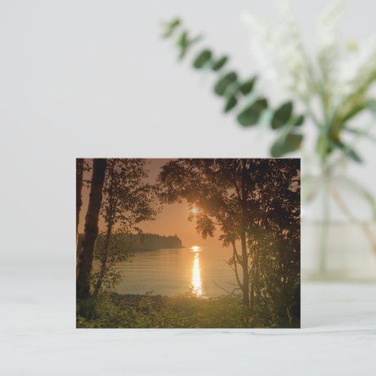 Hazy Sunrise bij Split Rock Briefkaart (Staand voorkant)