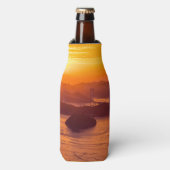 Hazy sunset on Kurushima Kaikyo Bridge and Kurushi Flesjeskoeler (Fles Voorkant)