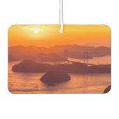 Hazy sunset on Kurushima Kaikyo Bridge and Kurushi Luchtverfrisser (Voorkant)