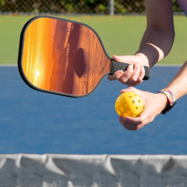Hazy sunset on Kurushima Kaikyo Bridge Pickleball Paddle