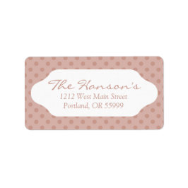 Hazy taupe/Roos goudpokken adresetiket Etiket