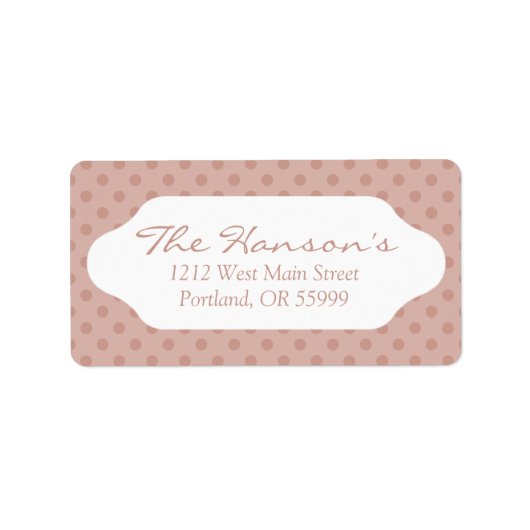 Hazy taupe/Roos goudpokken adresetiket Etiket (Voorkant)