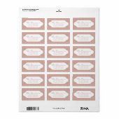 Hazy taupe/Roos goudpokken adresetiket Etiket (Full Sheet)