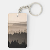 Hazy Woodland Hills Landschap Foto Sleutelhanger (achterkant)