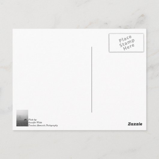 Hazzy Grazing Grayscale Briefkaart (Achterkant)