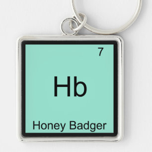 Hb - Honey Badger Funny Element Meme T-Shirt Sleutelhanger
