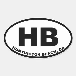 HB Huntington Beach Ovale Sticker