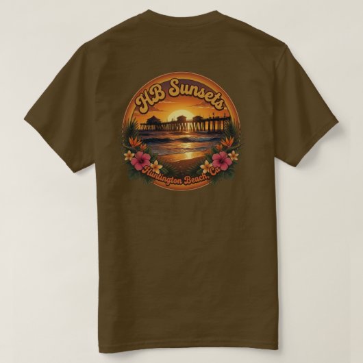 HB Sunsets 70's Retro T-shirt (Design achterkant)