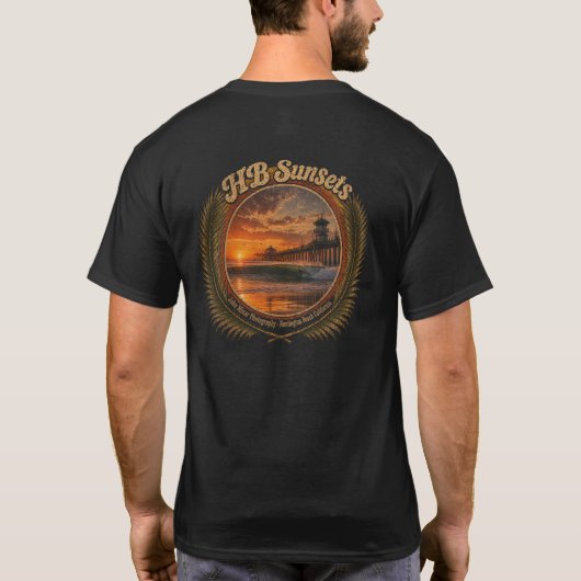 HB Sunsets Surf T-Shirt  (Achterkant)