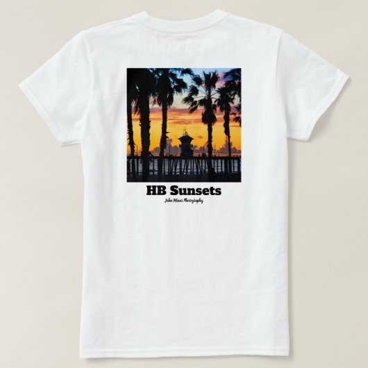 HB Sunsets T-shirt (Dames)  (Design achterkant)