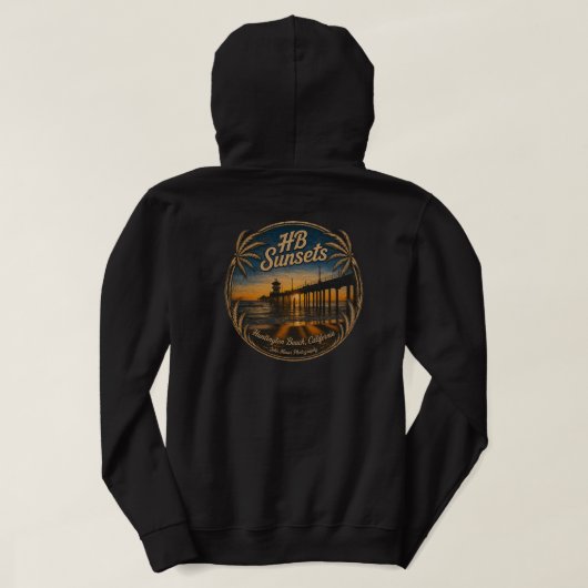 HB Sunsets-trui (mannen) Hoodie (Design achterkant)