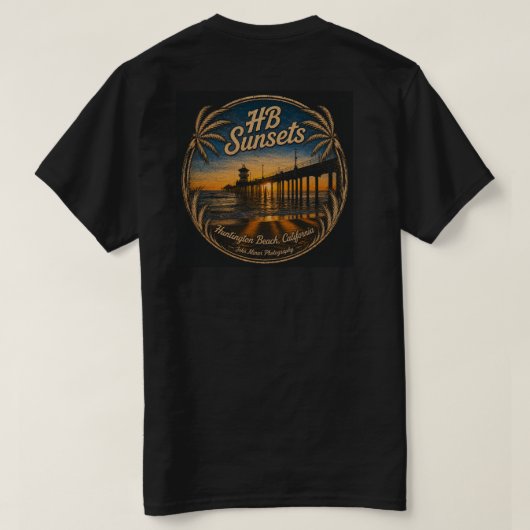 HB Zonsondergang T-shirt (Heren) (Design achterkant)
