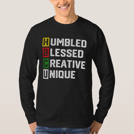 HBCU Apparel African Humbled Blessed Creative Uniq T-shirt (Voorkant)