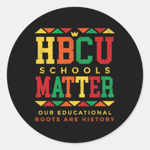 HBCU Black College School Problemen Afro-Amerika Ronde Sticker