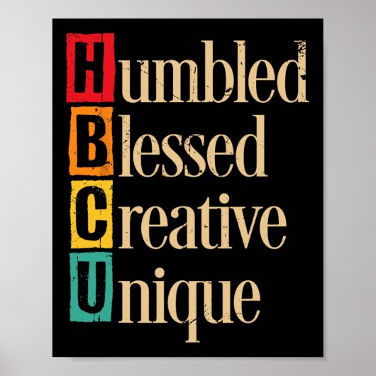HBCU Black History Month vernederd gezegend creati Poster (Voorkant)