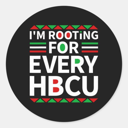 Hbcu Black History Pride Historische Zwarte Colleg Ronde Sticker (Voorkant)