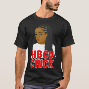 HBCU Chick Red and White Braids Afstudeerder of St T-shirt