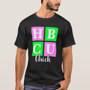 HBCU Chick Roze en Groene Blokken Liefde T-shirt