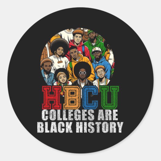 HBCU Colleges zijn Black History Month Ronde Sticker (Voorkant)