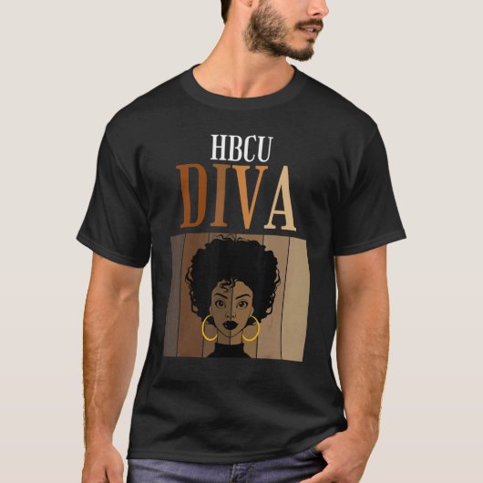 HBCU Diva Historische Zwarte Colleges Universiteit T-shirt (Voorkant)