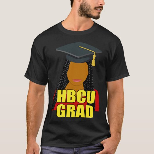 HBCU Grad Black Woman With Braids T-shirt (Voorkant)