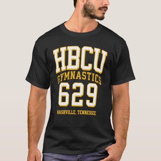 HBCU Gymnastics 629 Area Code Nashville TN 2 T-shirt (Voorkant)