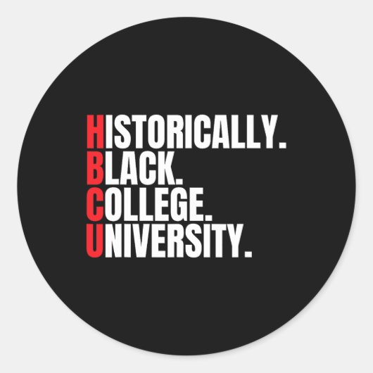 HBCU Historisch Zwart College en Universiteit Mann Ronde Sticker (Voorkant)