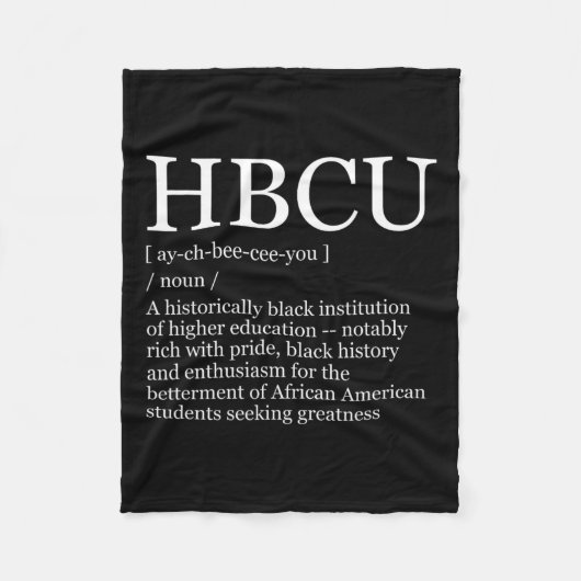 HBCU Hogescholen en Universiteiten Black History M Fleece Deken (Voorkant)