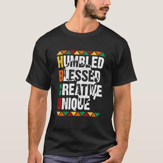HBCU Humbled Blessed Creative Unique Afro College  T-shirt (Voorkant)
