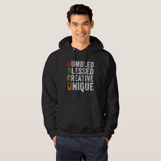 HBCU Humbled Blessed Creative Unique Historical Af Hoodie (Voorkant volledig)