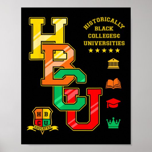 HBCU Kleding Historisch Black Colleges Universitei Poster (Voorkant)
