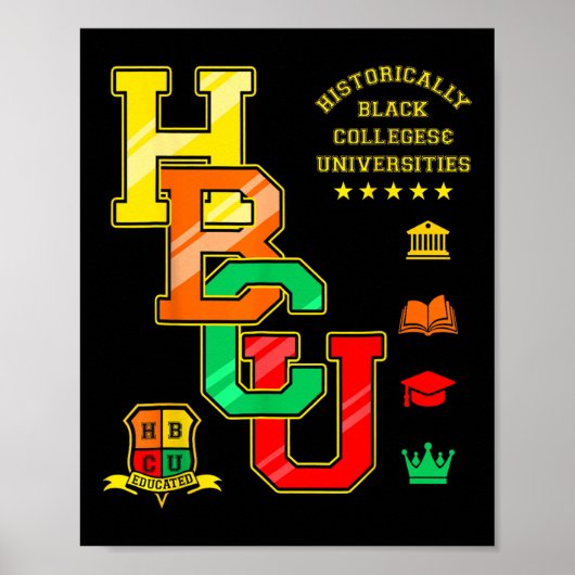 HBCU Kleding Historisch Black Colleges Universitei Poster (Voorkant)